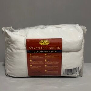 QVC PolarFleece Medium Warmth White Sheets Twin Size